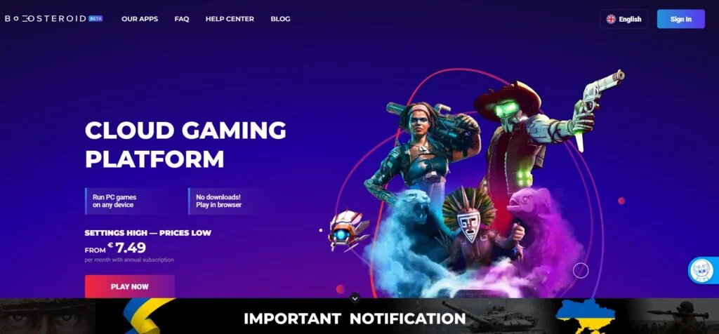 Boosteroid Cloud Gaming 