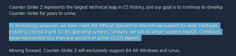 cs 2 mac valve statement
